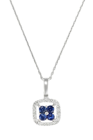 Pendentif Harley - Or blanc, diamants et saphirs