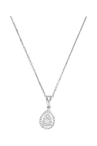 Pendentif Goutte Merveilleuse - Or blanc et diamants