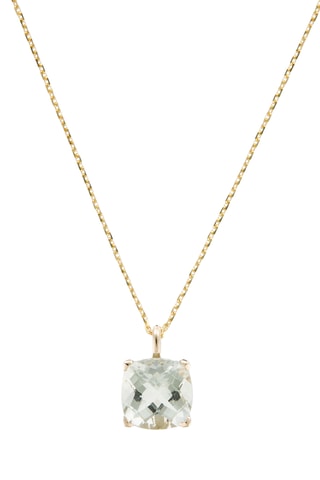 Pendentif Prasiolite Unique - Or jaune et améthyste