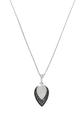 Pendentif Diamant de Nuit - Or blanc et diamants