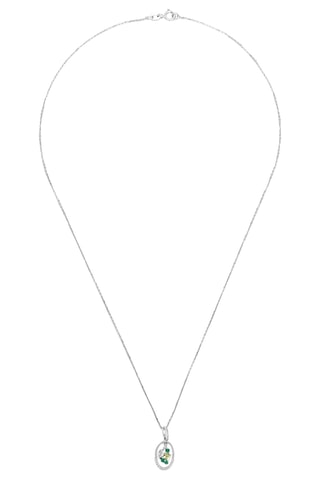 Pendentif Lac d'Emeraude - Or blanc, diamants, émeraudes, péridot et améthyste