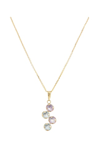 Pendentif Quadra - Or jaune, améthyste et topazes