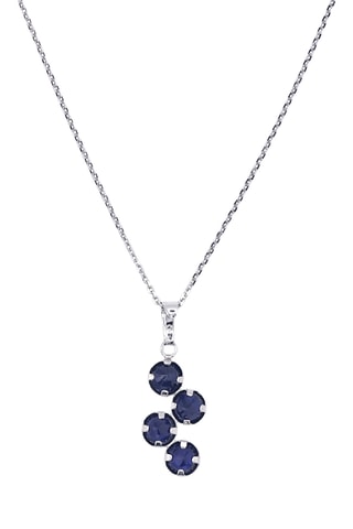Pendentif Quadra - Or blanc et saphirs