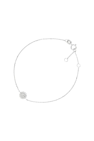 Bracelet Mini Rond - Or blanc et diamants