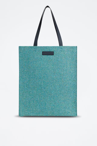 Tote bag de lana - Gris y verde - Nina Ricci