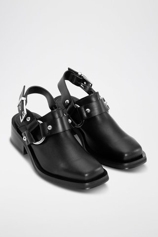 Sandalias de piel - Negro - Ganni