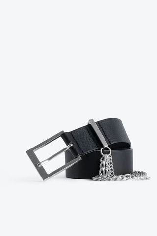 Cinturón de piel - Negro