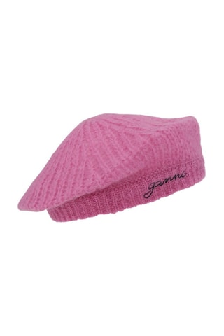Boina de mohair y lana merino - Rosa - Ganni
