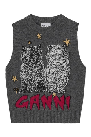 Chaleco de lana - Gris oscuro - Ganni