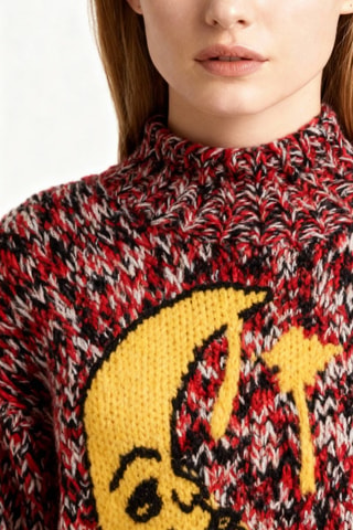 Jersey de lana - Rojo y amarillo - Ganni