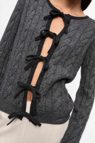 Cárdigan de lana merino y cachemir - Gris oscuro - Ganni