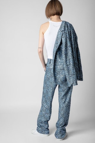 Pantalón de seda - Celeste