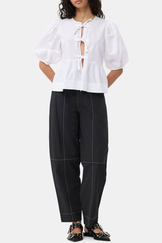 Pantalón de algodón orgánico - Negro - Ganni