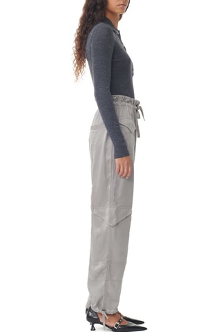 Pantalón de tiro alto - Gris claro - Ganni