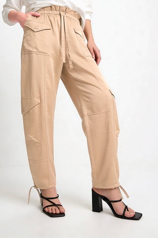 Pantalón de tiro alto - Beige - Ganni