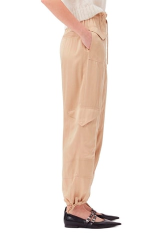 Pantalón de tiro alto - Beige - Ganni