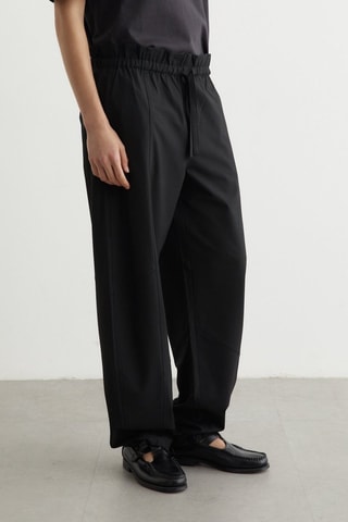 Pantalón de tiro alto - Negro - Ganni