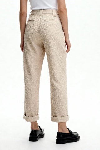 Pantalón 7/8 de tiro alto - Beige - Ganni