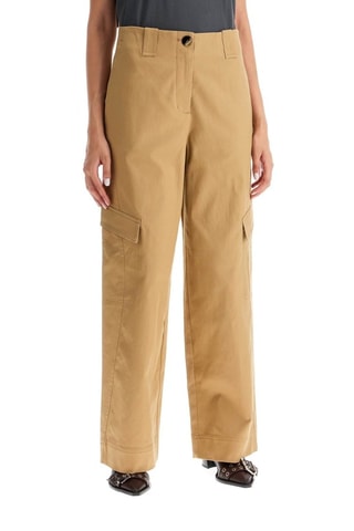 Pantalón cargo de algodón orgánico - Beige - Ganni