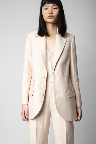 Chaqueta de lino - Rosa empolvado