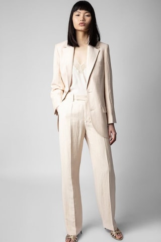 Chaqueta de lino - Rosa empolvado