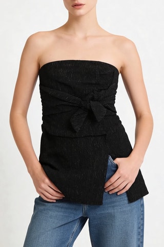 Top bustier - Negro - Ganni