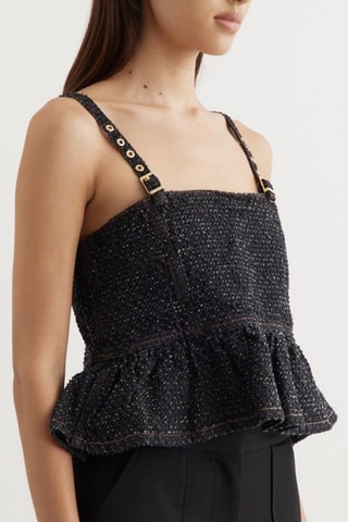 Crop top de algodón orgánico - Negro - Ganni