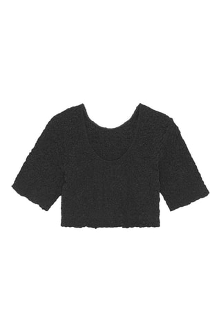 Crop top de algodón orgánico - Negro - Ganni