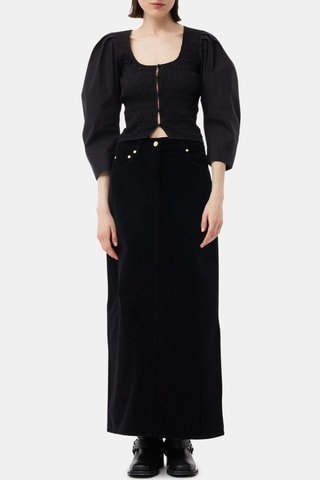 Top de algodón orgánico - Negro - Ganni
