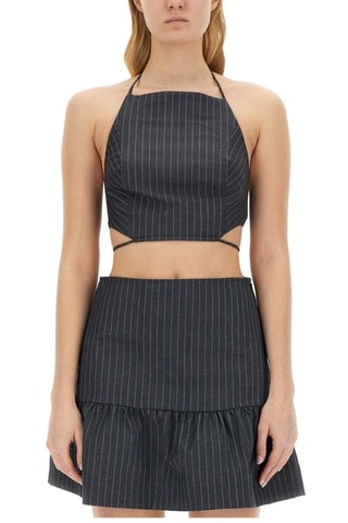Crop top - Gris oscuro - Ganni