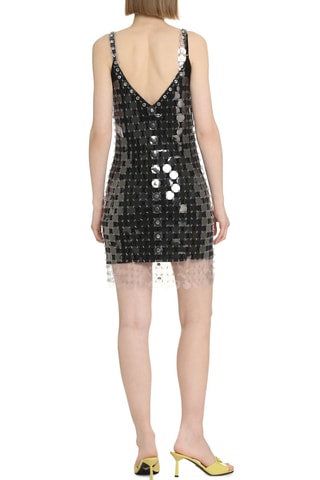 Vestido corto de piel sin mangas - Negro - Paco Rabanne