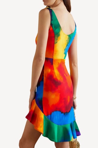 Vestido corto sin mangas - Rojo y amarillo - Paco Rabanne