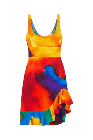 Vestido corto sin mangas - Rojo y amarillo - Paco Rabanne