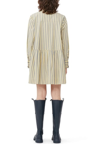 Vestido camisero de algodón orgánico - Amarillo y gris - Ganni