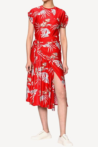 Vestido asimétrico - Rojo - Paco Rabanne