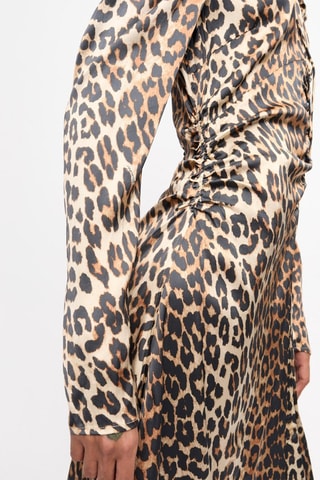 Vestido midi - Negro y marrón - Ganni