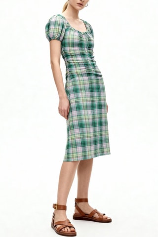 Vestido midi de algodón orgánico - Verde - Ganni