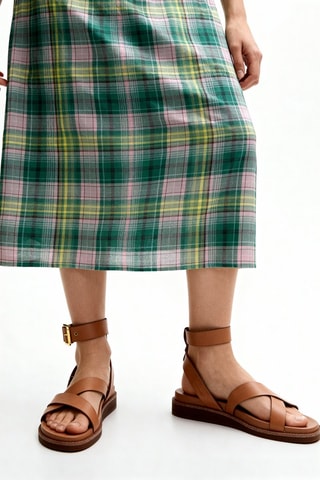 Vestido midi de algodón orgánico - Verde - Ganni