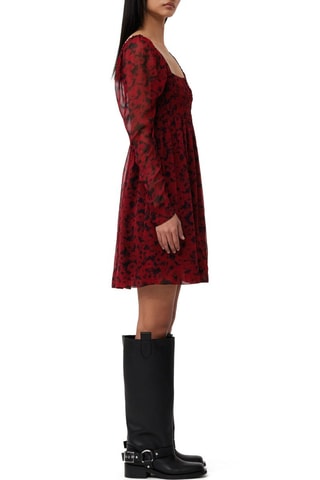 Vestido evasé - Rojo - Ganni