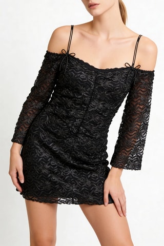 Vestido recto - Negro - Ganni