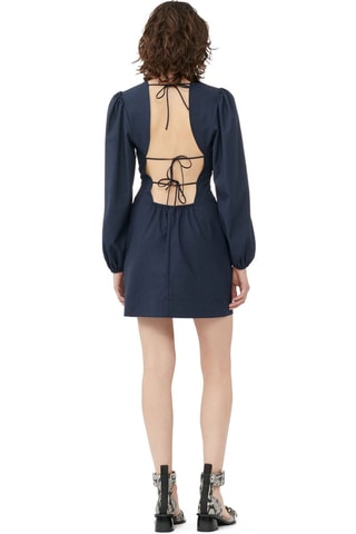 Vestido recto - Azul marino - Ganni