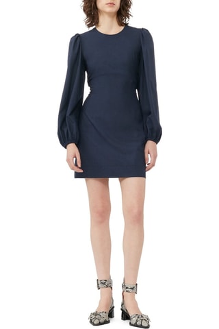 Vestido recto - Azul marino - Ganni