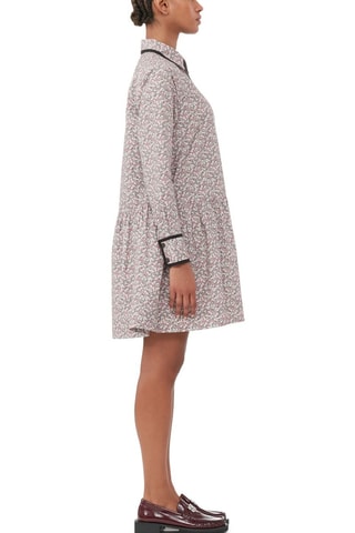 Vestido camisero de algodón orgánico - Gris y beige - Ganni