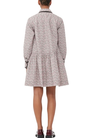 Vestido camisero de algodón orgánico - Gris y beige - Ganni