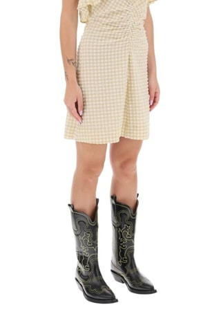 Vestido evasé - Caqui - Ganni