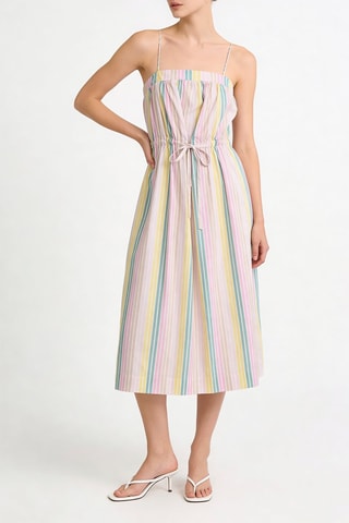 Vestido midi de algodón orgánico - Multicolor - Ganni