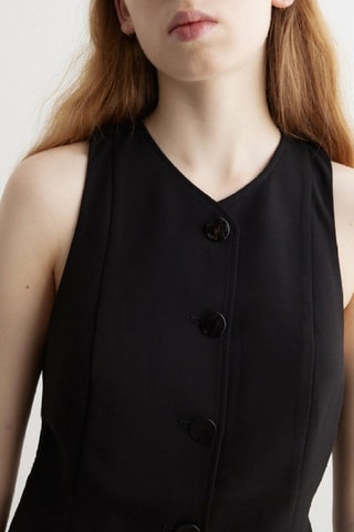 Vestido recto - Negro - Ganni