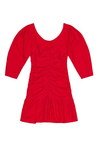 Vestido corto de algodón orgánico - Rojo - Ganni