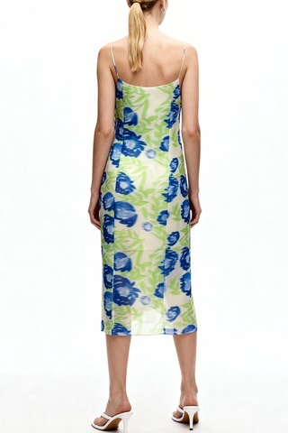 Vestido midi - Azul marino y verde - Ganni