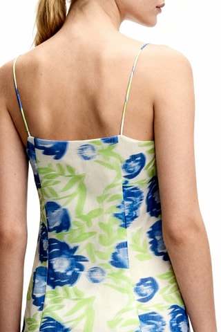 Vestido midi - Azul marino y verde - Ganni